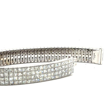 Estate White Gold and Invisibly Set Diamond Bracelet by Christopher