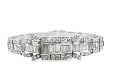 Fine Retro Platinum & Diamond Bracelet