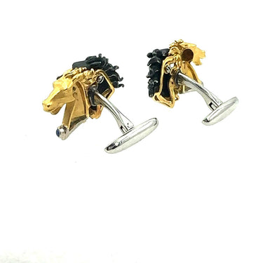 Estate Gold Horse Cufflinks by Carrera y Carrera