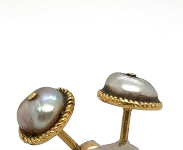 Estate Victorian Yellow Gold and Natural Pearl Earrings