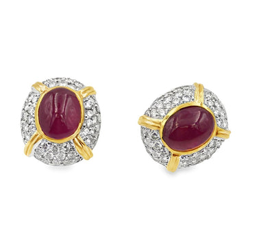 Vintage Diamond & Ruby Earrings