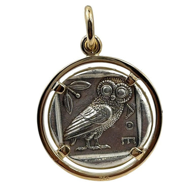 Vintage Athena & Owl Tetradrachn Silver Coin