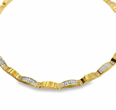 18K Yellow Gold Diamond Collar Necklace