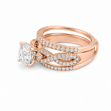 Rose Gold Diamond Wedding Set