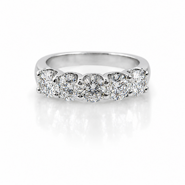 14K White Gold and Diamond Band