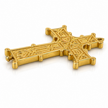 Large Gold Cross Pendant, Ecclesiastical Art Co., N.Y.C.