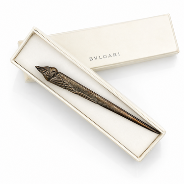 Bulgari, Silver Deco‑Inspired Parrot’s‑Head Letter Opener with Box