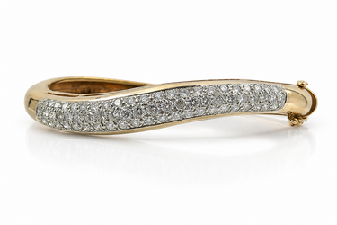 14K Yellow Gold Diamond Bangle Bracelet