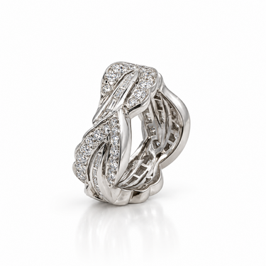 Platinum Diamond Leaf Band.