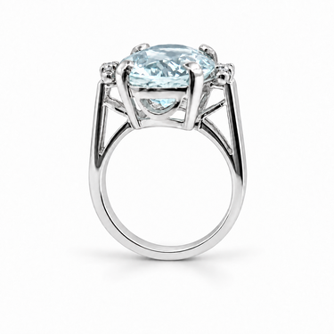 Aquamarine and Diamond Ring
