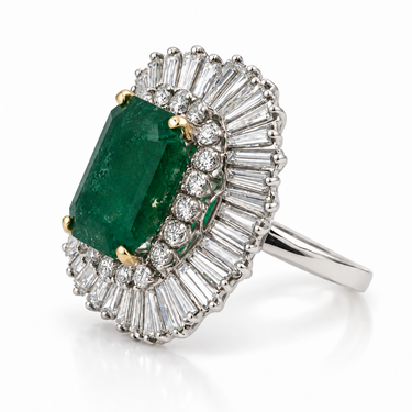 Emerald and Diamond Ballerina Ring/Pendant