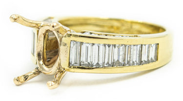 Estate Yellow Gold and Diamond Semi Mount Ring