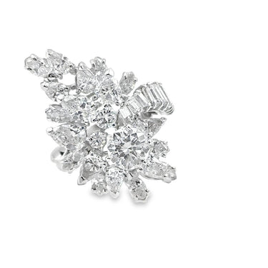 Estate 1950's Platinum and Diamond Cluster Ring