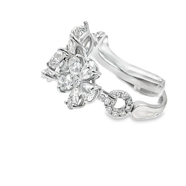 Estate White Gold and Diamond Flower Ring by Zydo