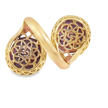 Estate Rose Gold and Star Ruby Bypass Ring