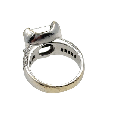 Estate White Gold and Invisibly Set Diamond Fashion Ring