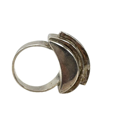 Vintage Sterling Silver and Onyx Fashion Band