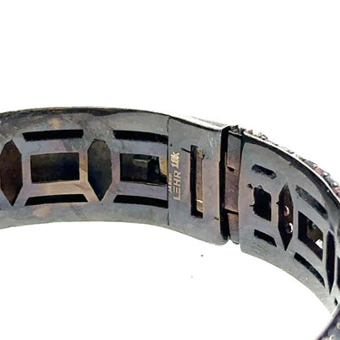 Estate Fancy Sapphire and Diamond Mosaic Bangle Bracelet by Jared Lehr