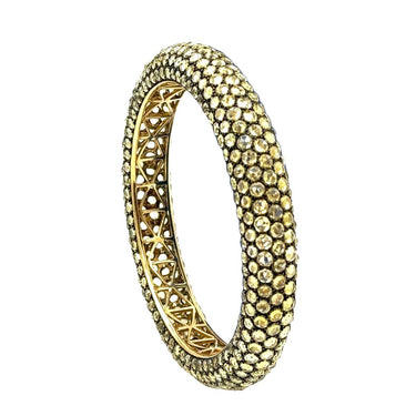 Estate Collection of (3) Designer Gold Tsavorite and Sapphire Bangles by Etho Maria