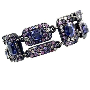 Estate Designer Fancy Sapphire and Diamond Bracelet By Jared Lehr