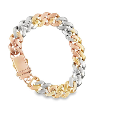 Estate Two Toned Gold and Diamond Cuban Link Bracelet