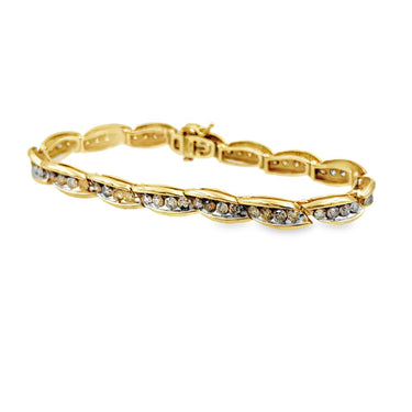 Estate Yellow Gold and Diamond Bracelet by Jafa