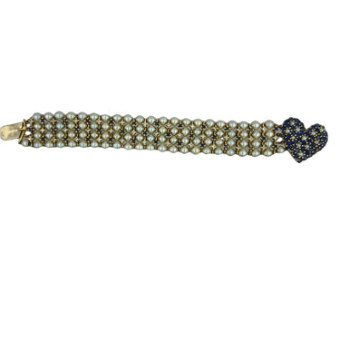 Estate Sapphire and Diamond Heart Bracelet