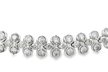 Estate White Gold and Diamond Triple Row Bracelet