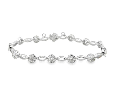 Estate Vintage White Gold and Diamond Bracelet