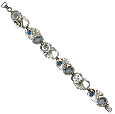 Retro Symmetalic Sterling and 14K Gold Bracelet By W.E. Richards Company