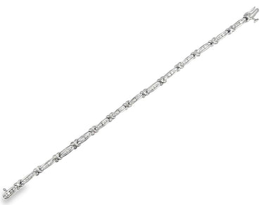 Vintage 14K White Gold Diamond Bracelet