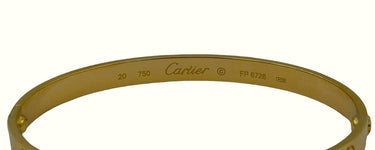 Cartier Love Bracelet; 18k yellow gold; 21.60dwt/34g; Size 20 Serial # FP6728