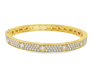 18k Yellow Gold and Diamond Bangle by Roberto Coin