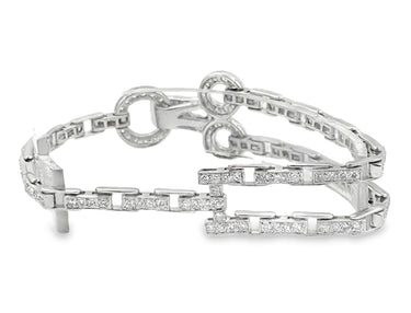 Vintage 18K White Gold Diamond Bracelet