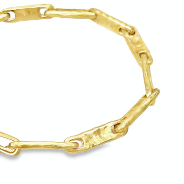 Vintage 1970s 18K Yellow Gold Link Bracelet by Ed Wiener, 8¬æ