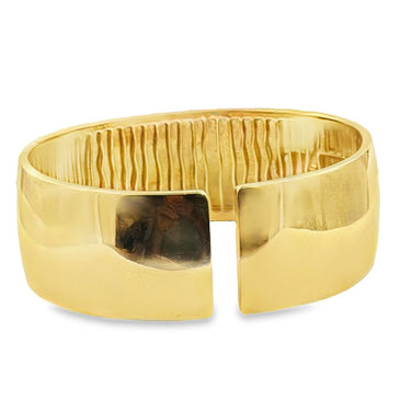 Vintage 18K gold Stardust diamond cuff bangle by Hueb.