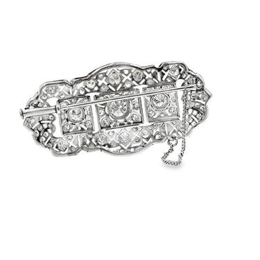 Estate Art Deco Platinum and Diamond Brooch