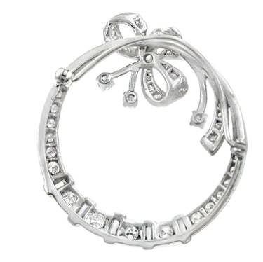 Estate 1950's White Gold and Diamond Circle Brooch