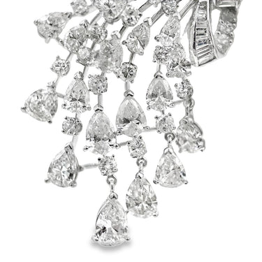 Estate Vintage Platinum and Diamond Bow Brooch