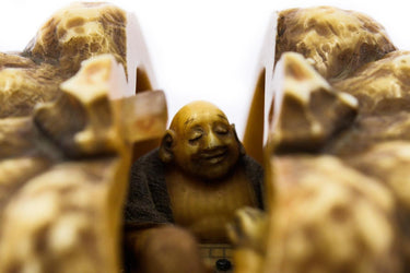 Netsuke Checkers Players in Gourd by Shodo
