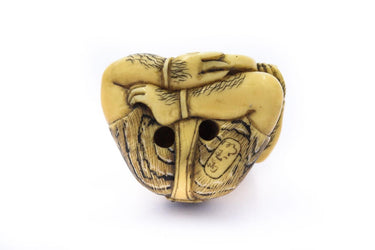 Netsuke Oni with Mirror by Meigyokisai 0595