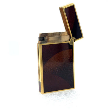 ST DUPONT GOLD CHINESE RED ONYX LACQUER LIGHTER