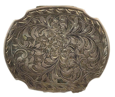 Piero Fallaci Italy 800 Silver Rococo Enameled Powder Mirror Compact Case Box