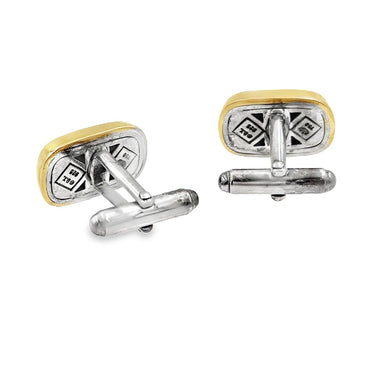 Estate Vintage Yellow Gold and Sterling Silver Cable Link Cufflinks by David Yurman