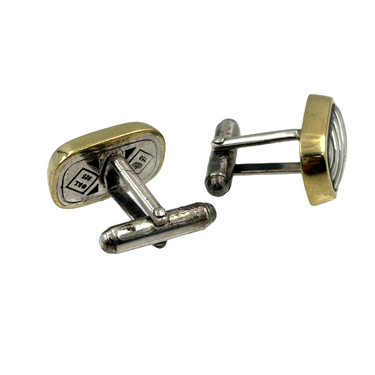 Estate Vintage Yellow Gold and Sterling Silver Cable Link Cufflinks by David Yurman