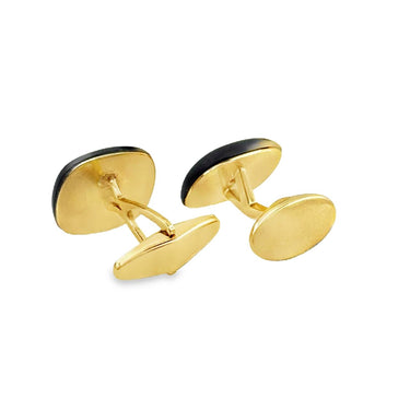 Vintage 18K Yellow Gold Diamond Cufflinks