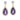Estate Vintage Gold Diamond and Amethyst Ear Pendants