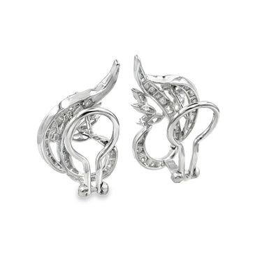 Vintage 18K White Gold Diamond Earrings
