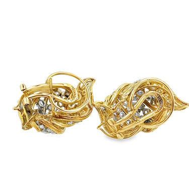 Vintage 14K Yellow Gold Diamond Earrings