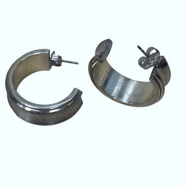 Tiffany & Co. 1837 Hoop Earrings ‚Äì Sterling Silver & Titanium.